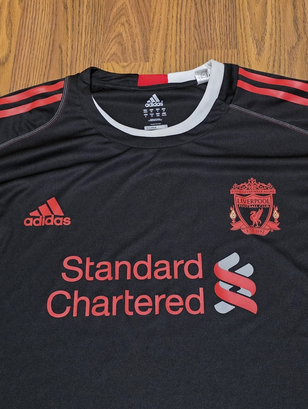 Y2K Liverpool FC 2010-11 Adidas Formotion Training Shirt Men’s XL Black Red F47 - Picture 2 of 8